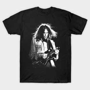 Neil Young Vintage Black and White T-Shirt